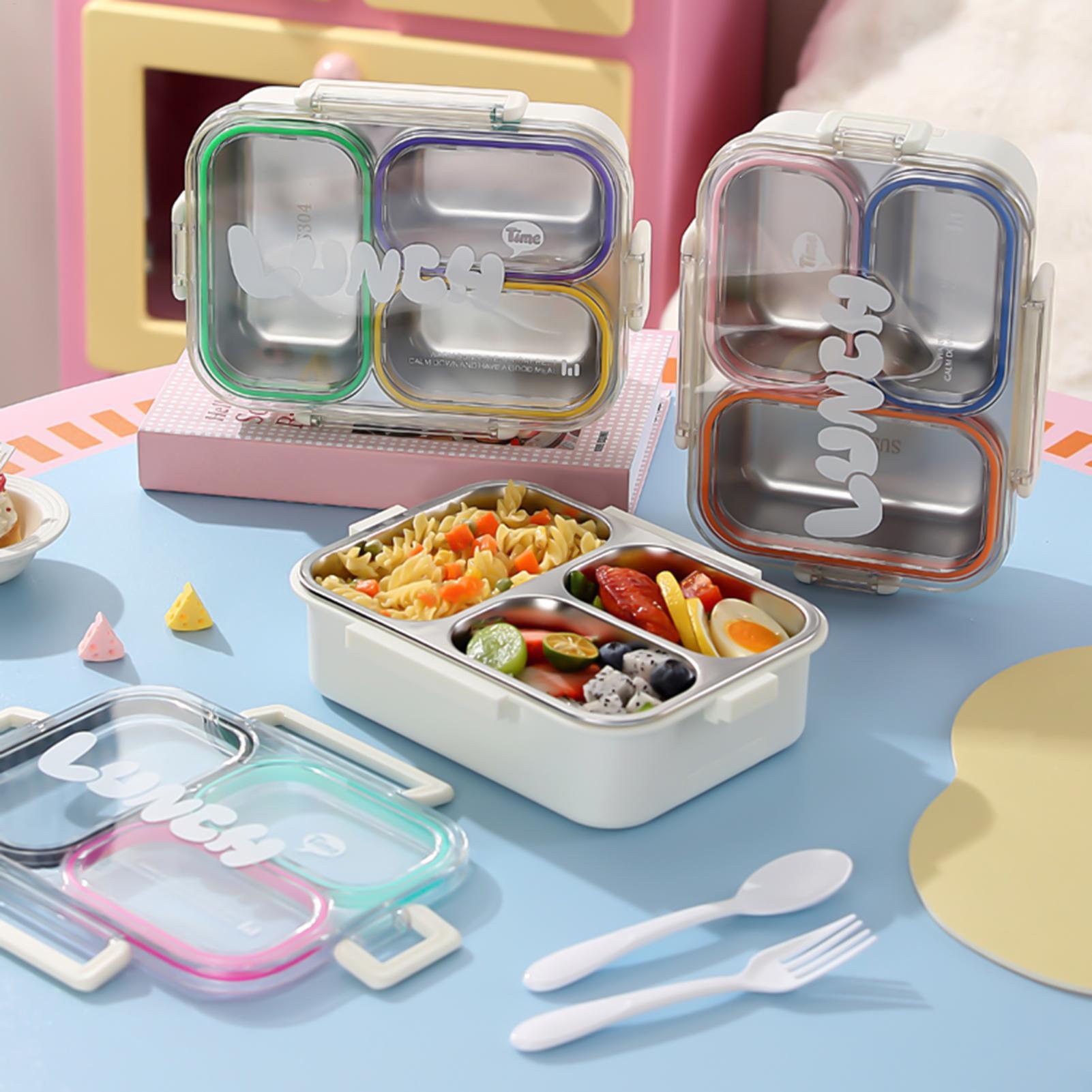 Meal Prep Lunch Boxes - Marmita de Aço Inoxidável com 3