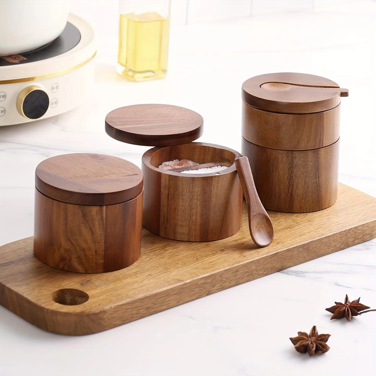 Herb Keeper Bottle - Pote de Sal em Madeira de