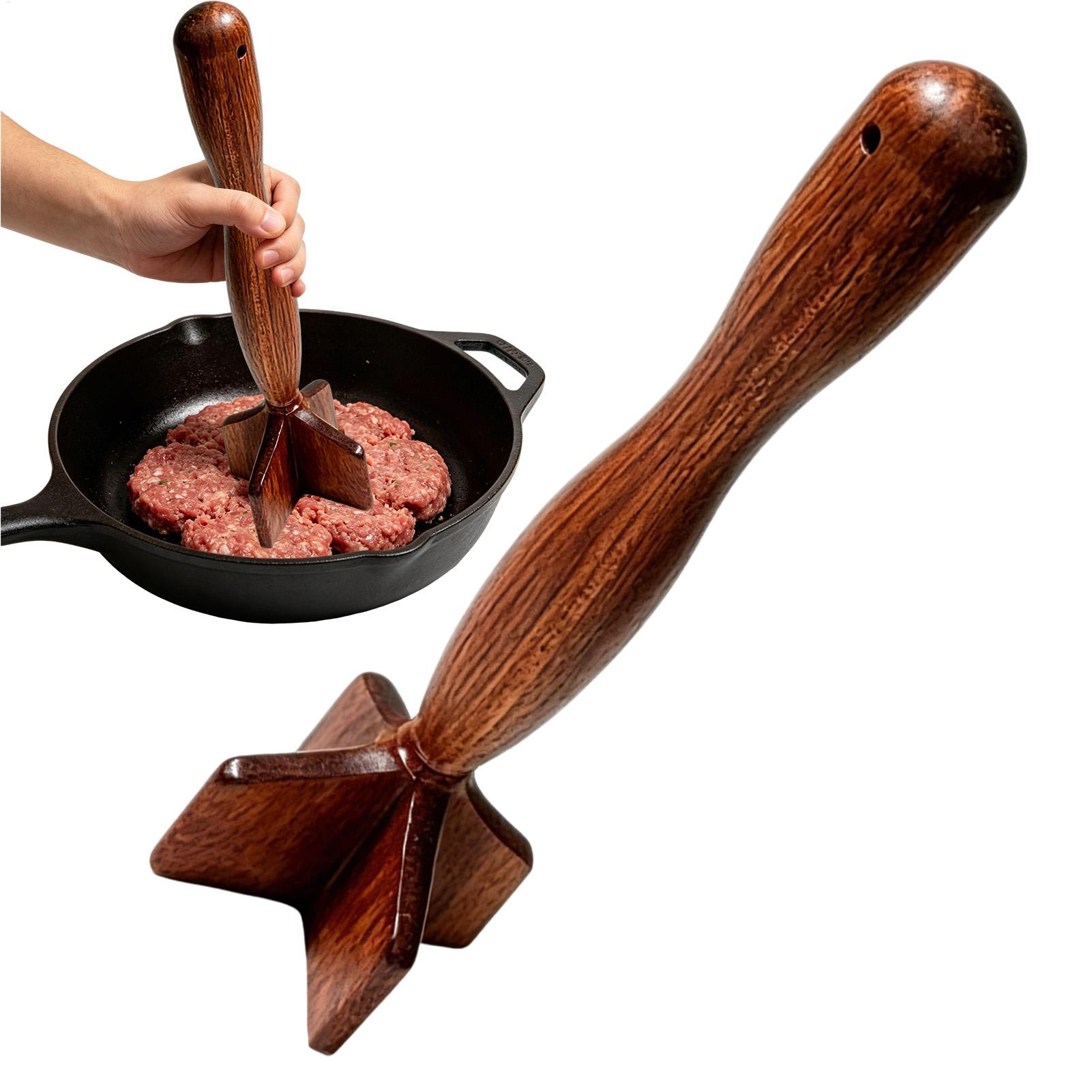 Meal Prep Ground Beef - Moedor de Carne de Madeira, Amassador