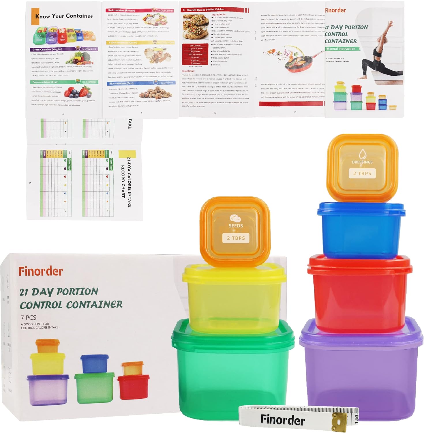 Meal Prep Day - Kit de recipiente de controle de