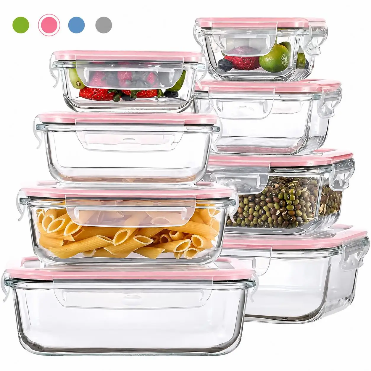 Meal Prep Glass Containers Oven Safe - Conjunto de 8/12 Peças de Recipientes