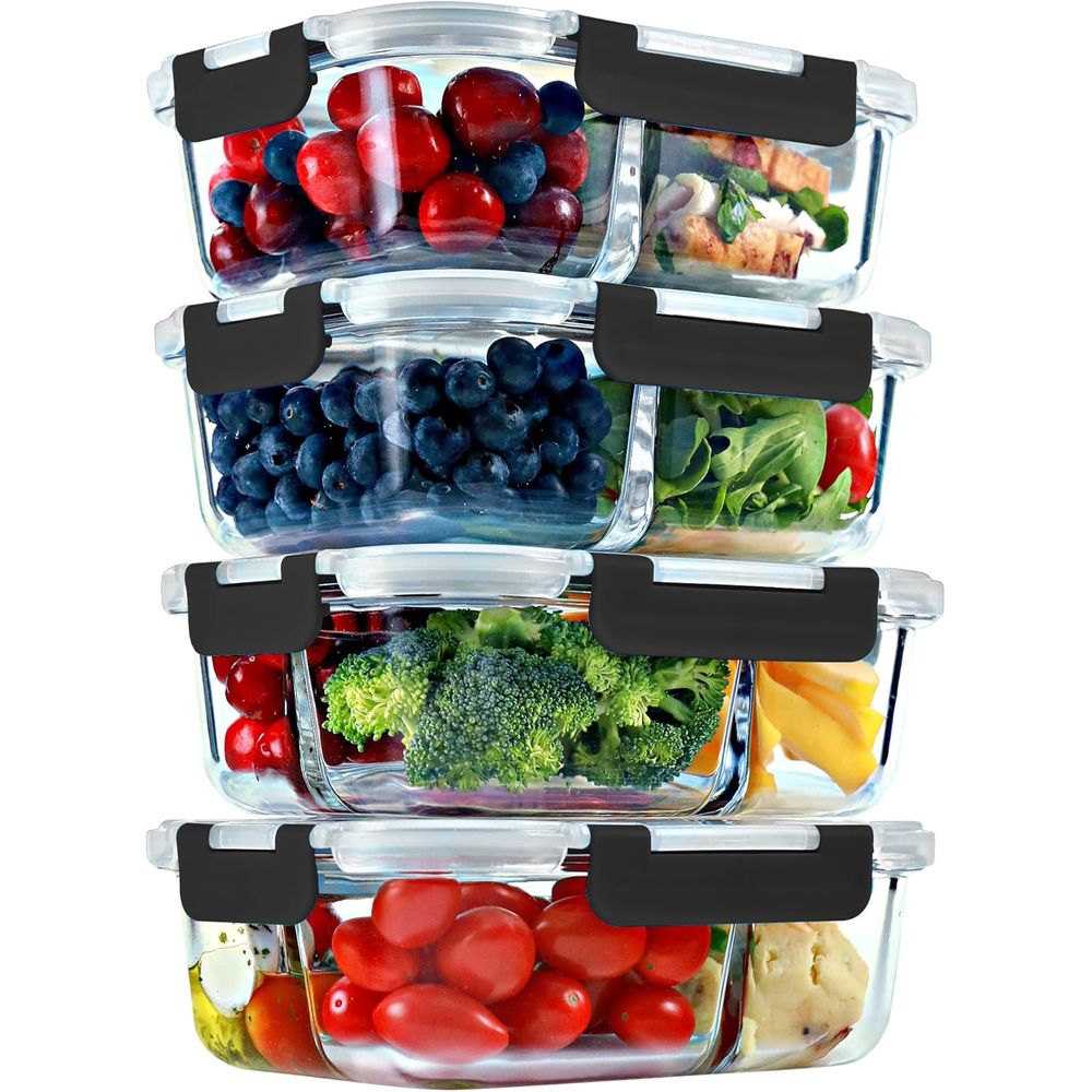 Meal Prep Glass Containers Oven Safe - Recipientes para Preparação de Refeições, 2