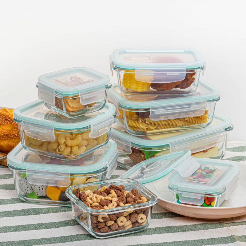 Conjunto de 8 Caixas de Armaze - Meal Prep Glass Containers Oven Safe avaliação e preço