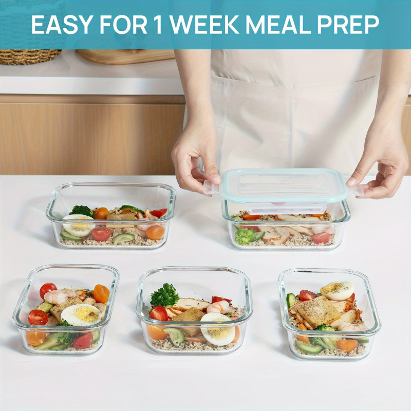 Conjunto de 8 Caixas de Armaze - Meal Prep Glass Containers Oven Safe avaliação e preço