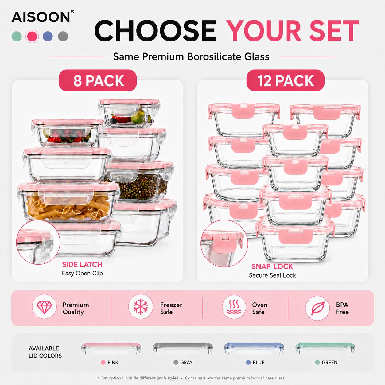 Conjunto de 8/12 recipientes d - Meal Prep Glass Containers Oven Safe avaliação e preço
