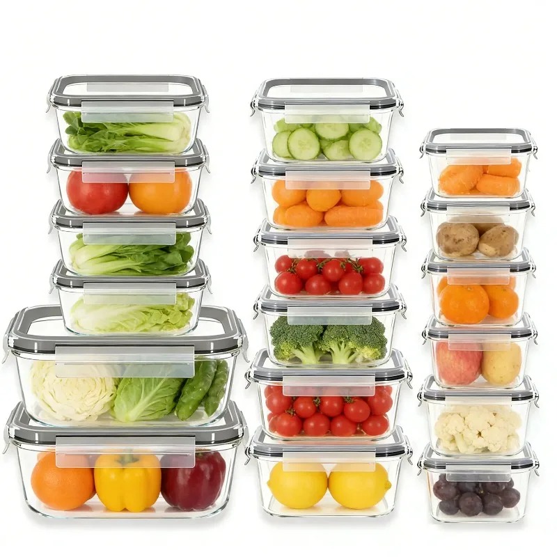 Conjunto de recipientes de vid - Meal Prep Glass Containers Oven Safe avaliação e preço