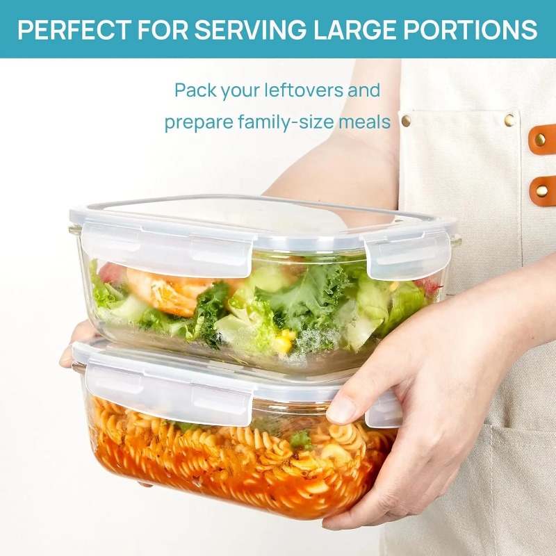 Conjunto de recipientes de vid - Meal Prep Glass Containers Oven Safe avaliação e preço