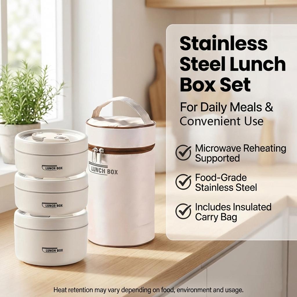 Conjunto de 3 Peças de Marmita - Meal Prep Lunch avaliação e preço