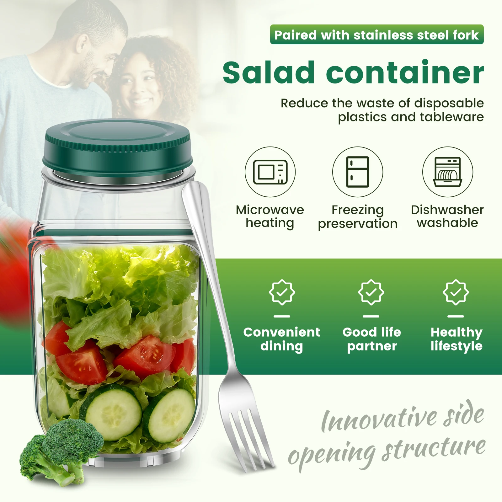 Recipiente para Salada com Tam - Salad Container Jar avaliação e preço