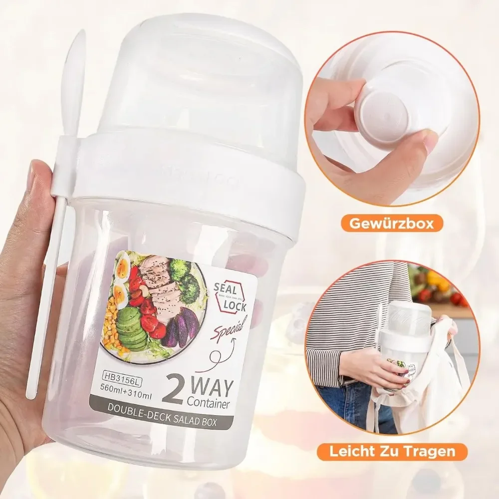 Copo de salada copos de café d - Salad Container Jar avaliação e preço