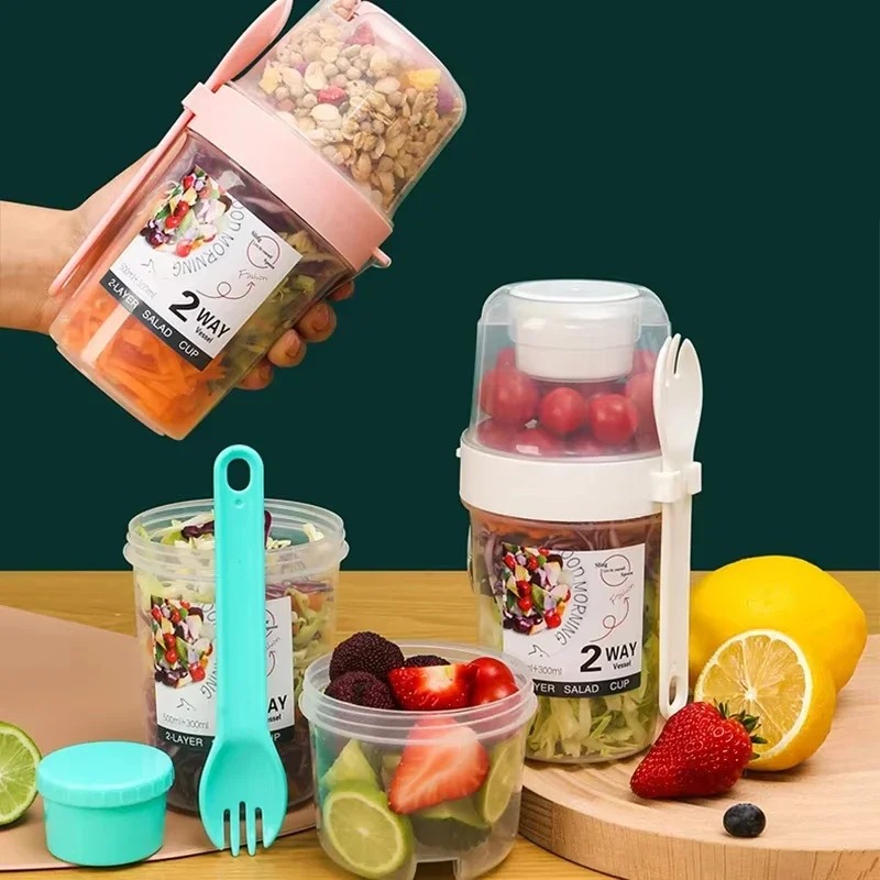 Copo de salada portátil, copo  - Salad Container Jar avaliação e preço
