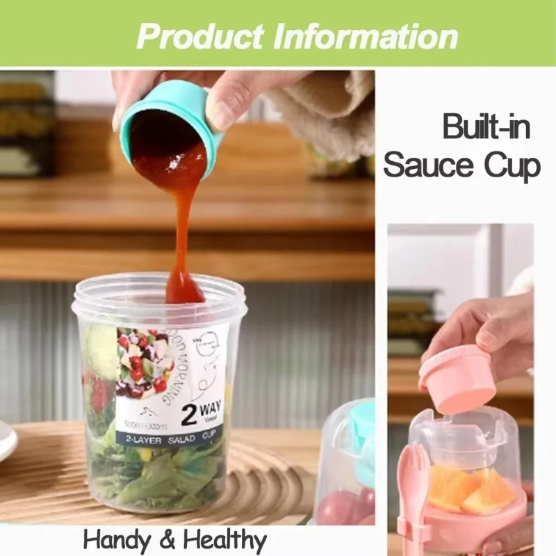 Copo de salada portátil, copo  - Salad Container Jar avaliação e preço