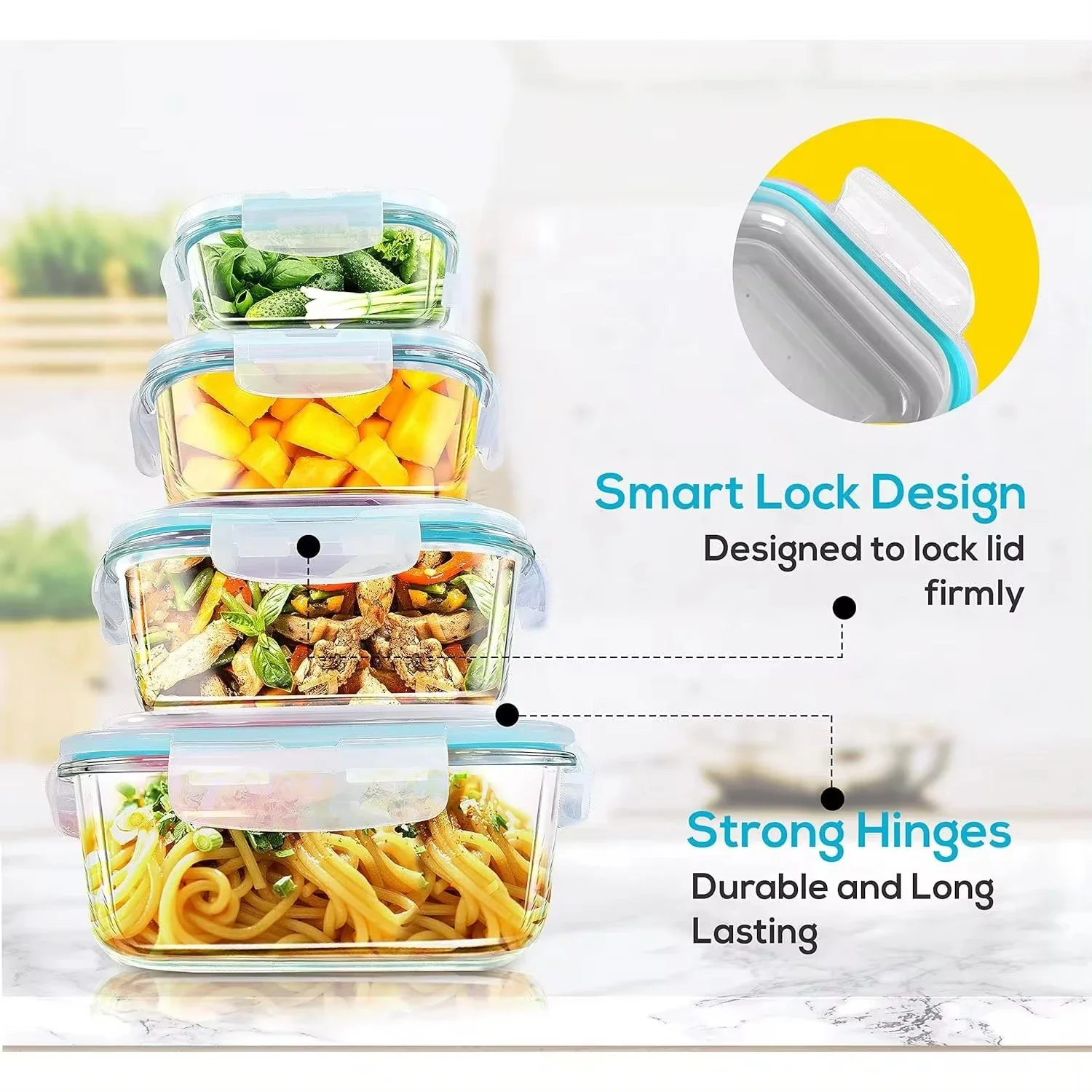 Lancheira de vidro, recipiente - Meal Prep Lunch Boxes avaliação e preço