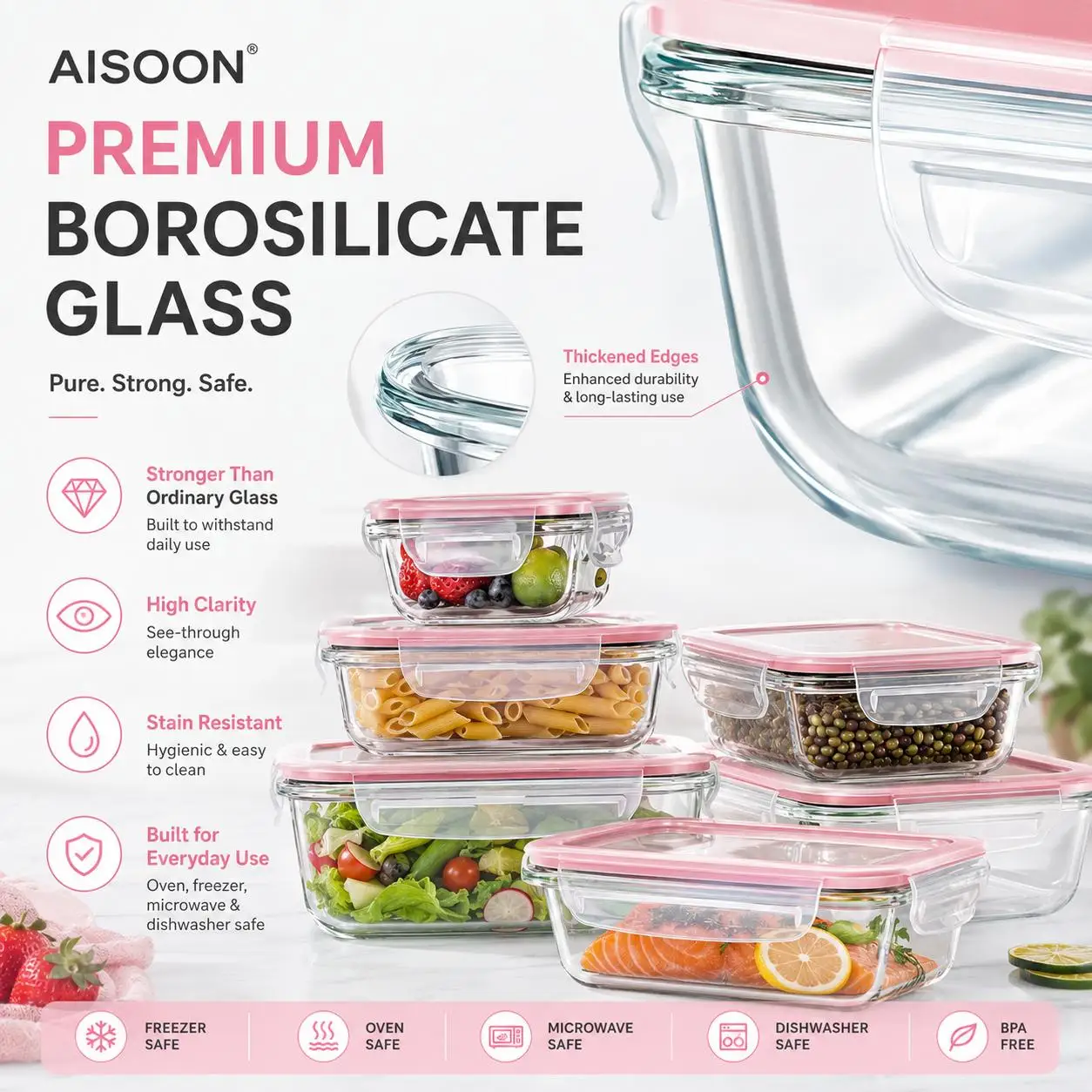 Conjunto de 8/12 Peças de Reci - Meal Prep Glass Containers Oven Safe avaliação e preço