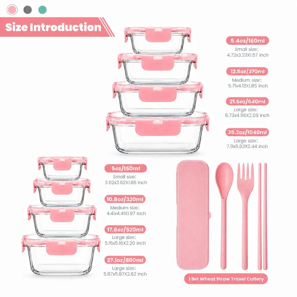 Conjunto de 8/12 Peças de Reci - Meal Prep Glass Containers Oven Safe avaliação e preço